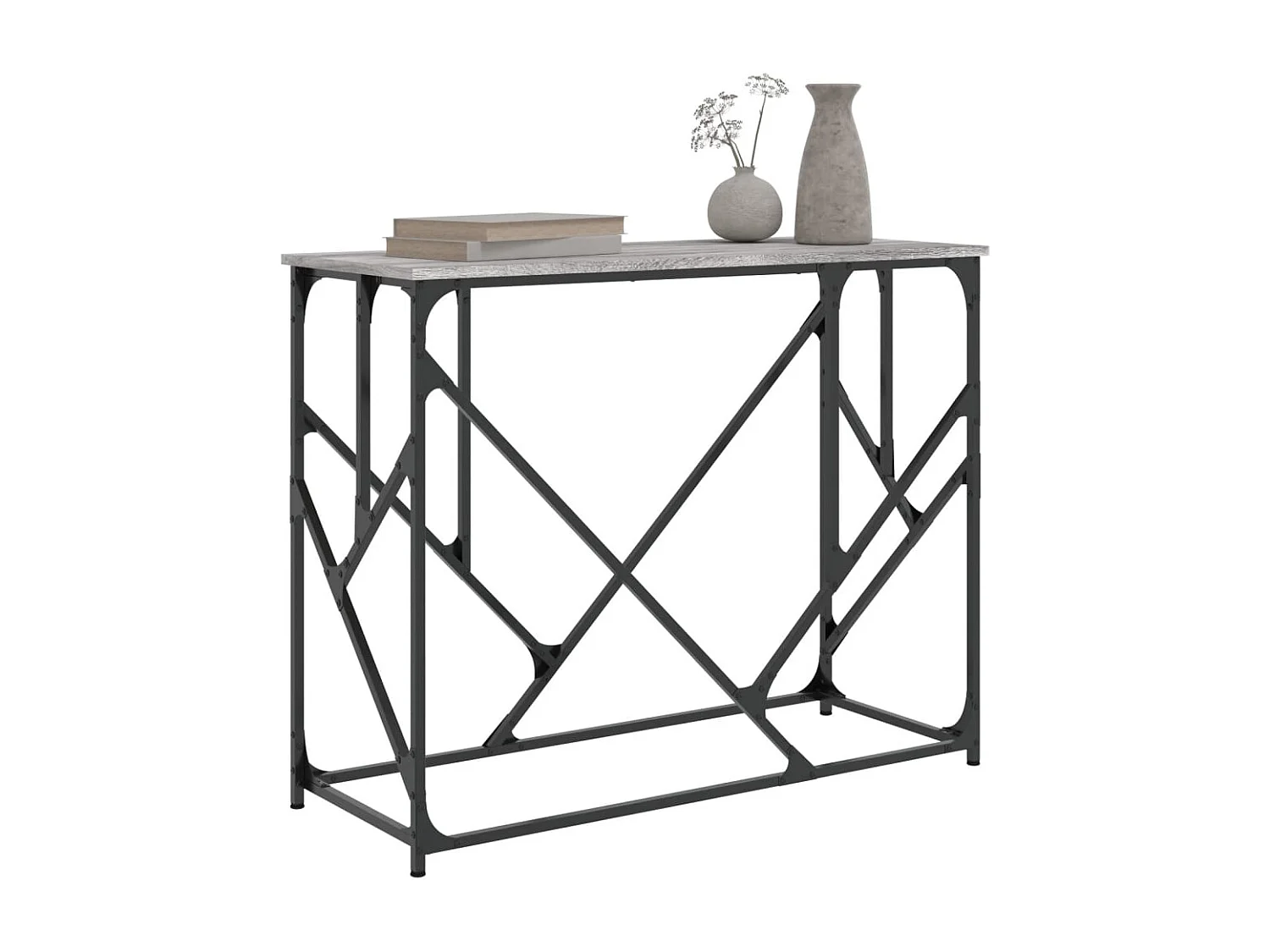 Table console sonoma gris 100x40x80 cm bois d'ingénierie