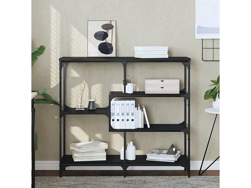 Schwarzer Konsolentisch 103x32x95 cm Holzwerkstoff