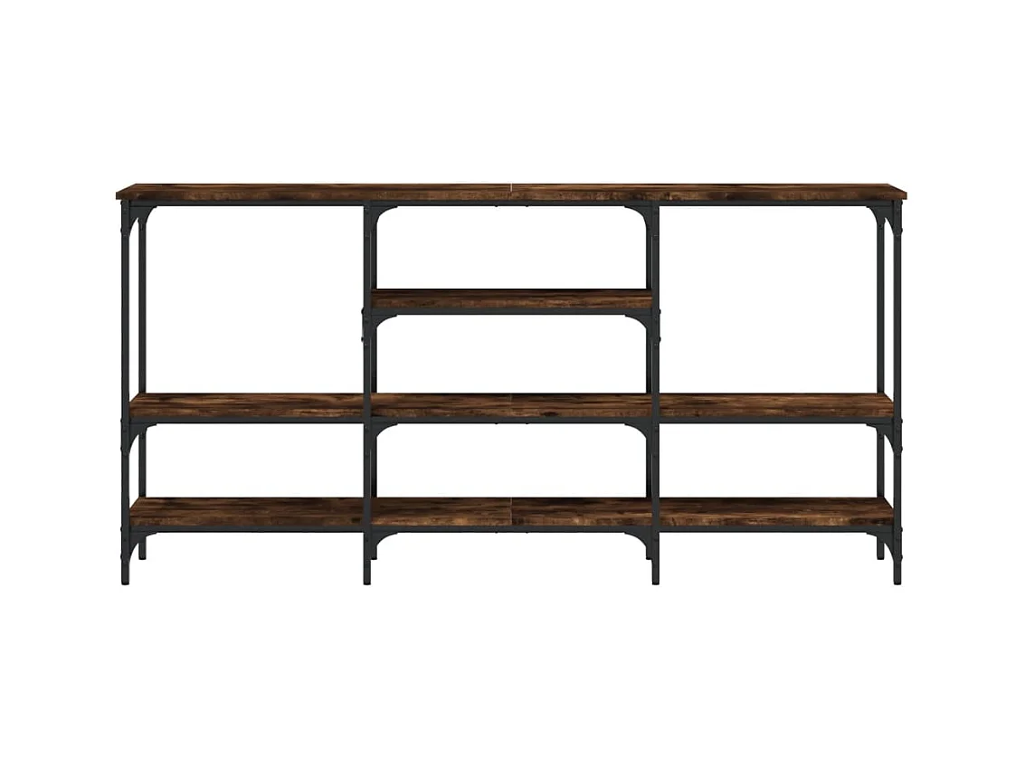 Table console chêne fumé 160x29x80 cm bois d'ingénierie