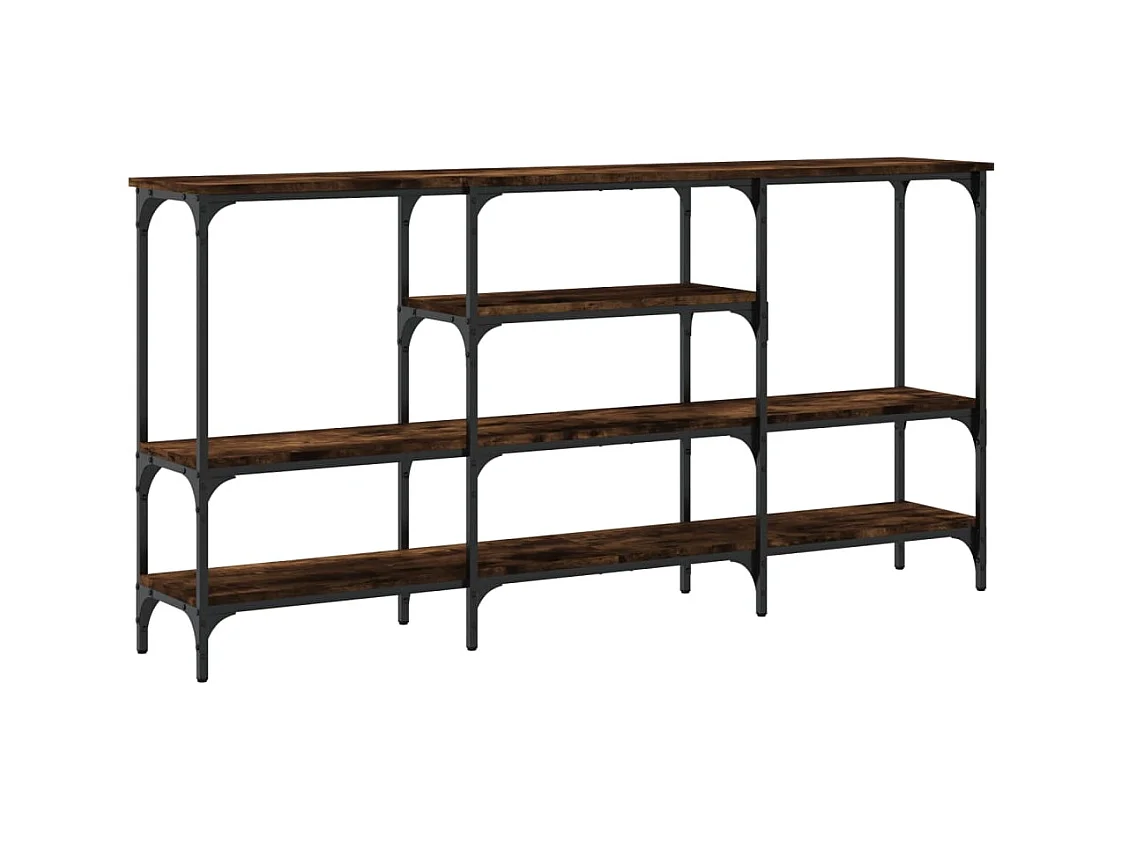 Table console chêne fumé 160x29x80 cm bois d'ingénierie