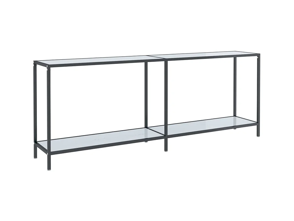 Table console Blanc 200x35x75,5 cm Verre trempé
