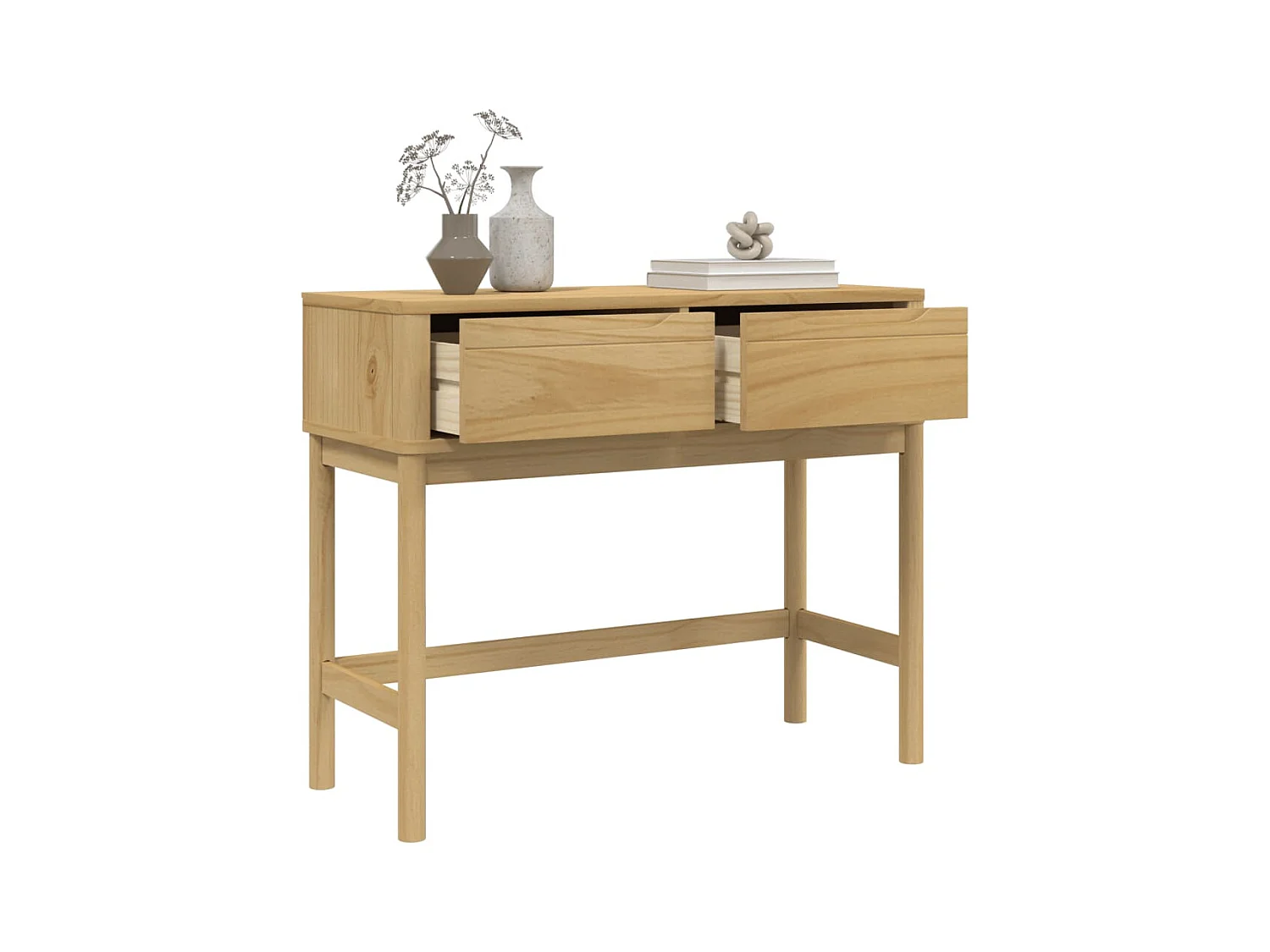 Table console marron cire 89,5x36,5x73 cm pin massif