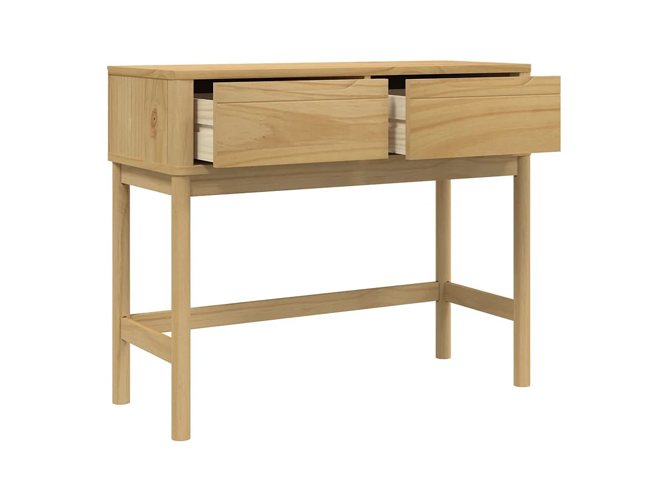 Table console marron cire 89,5x36,5x73 cm pin massif