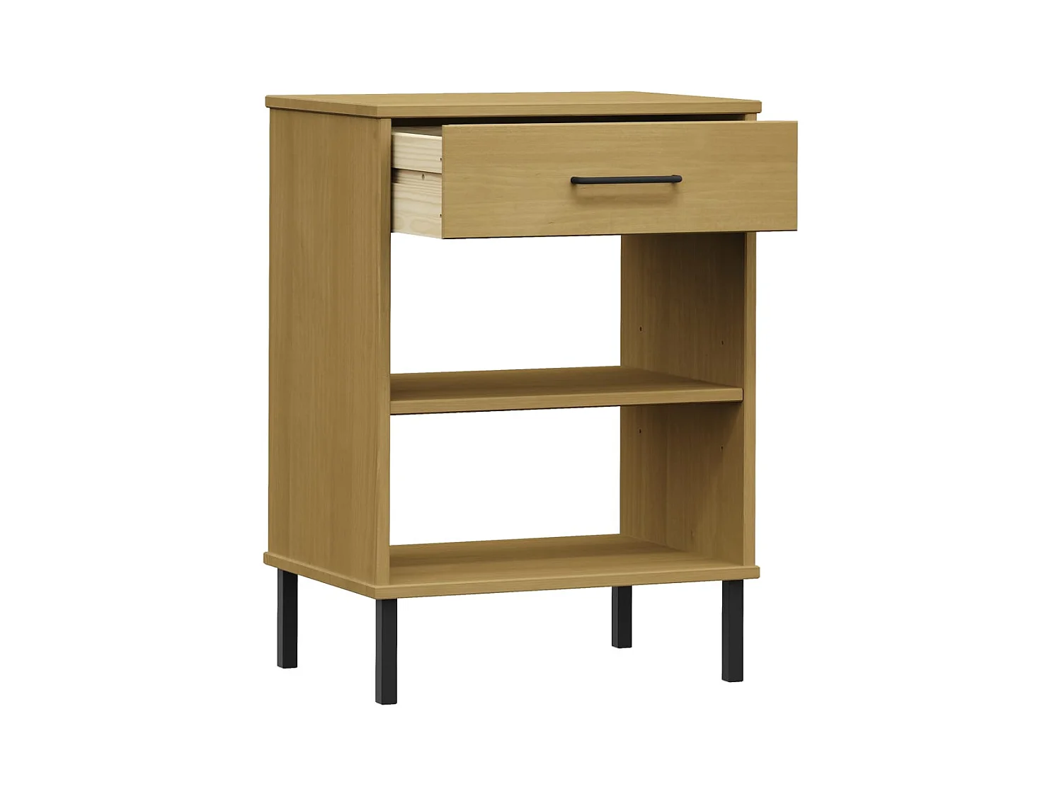 Armoire console avec pieds en métal Marron Bois pin massif OSLO