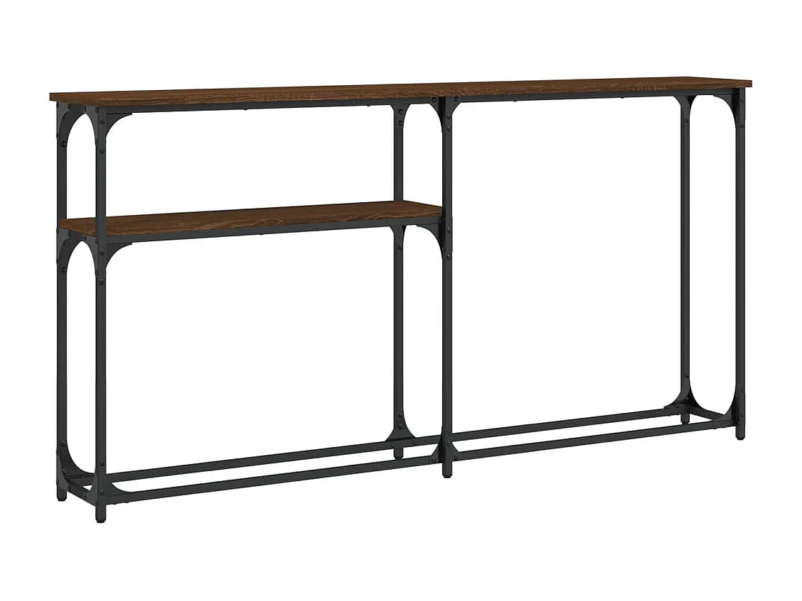 Table console chêne marron 145x22,5x75 cm bois d'ingénierie