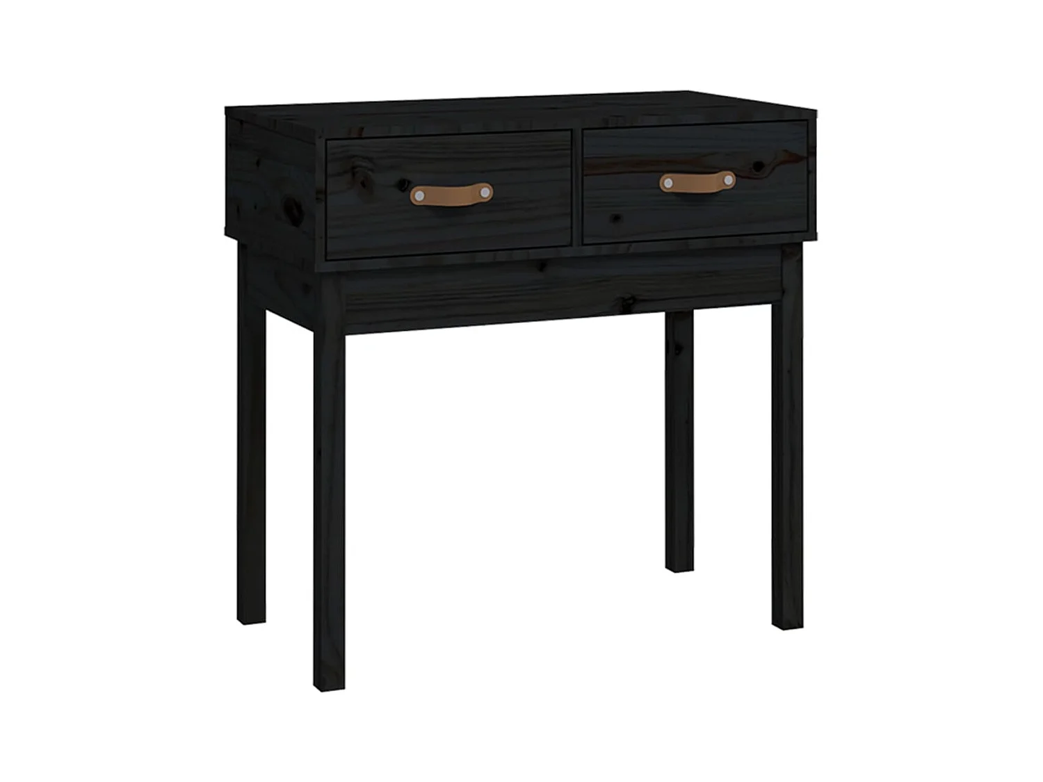 Consoletafel Zwart 76,5x40x75 cm Massief grenenhout