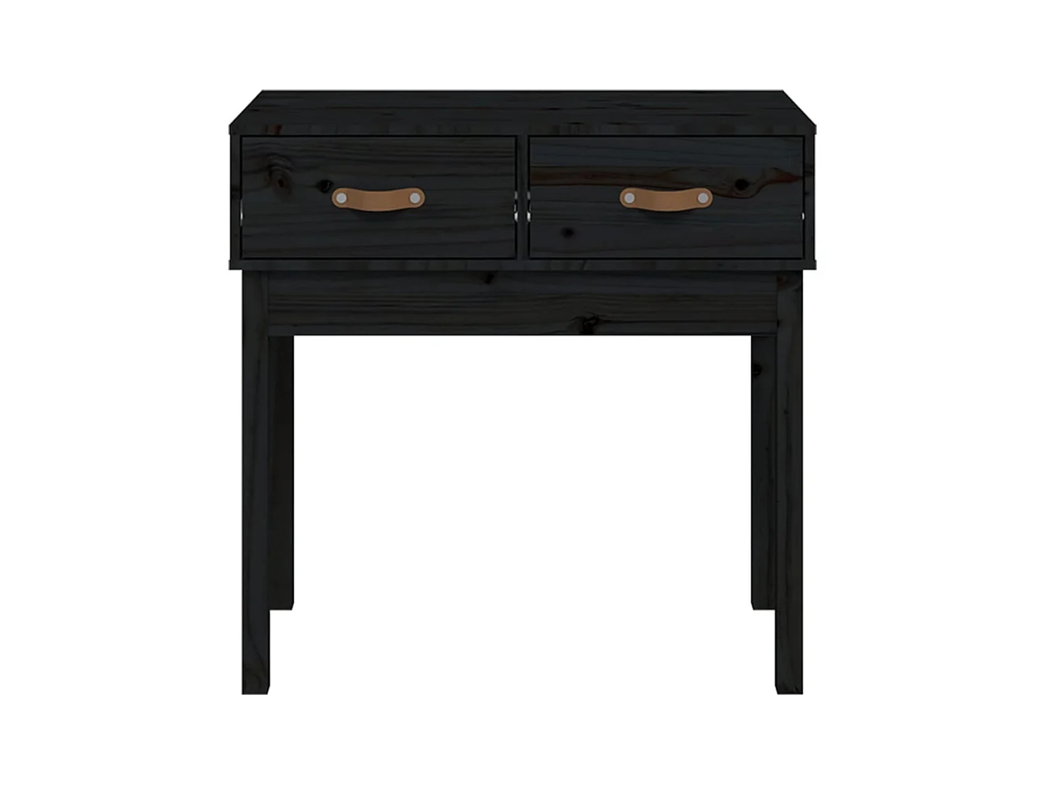 Consoletafel Zwart 76,5x40x75 cm Massief grenenhout