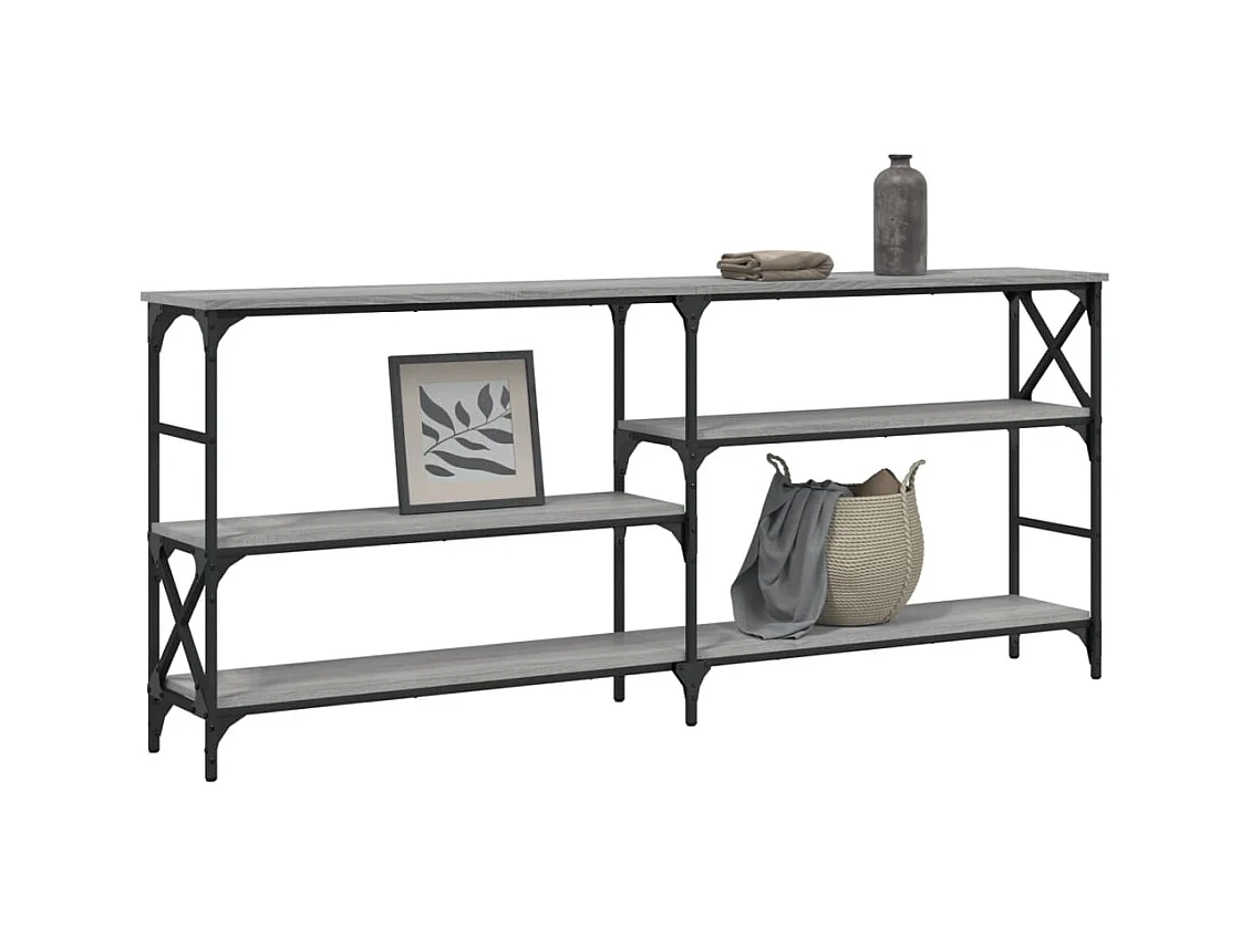 Table console sonoma gris 180x29x76,5 cm bois d'ingénierie