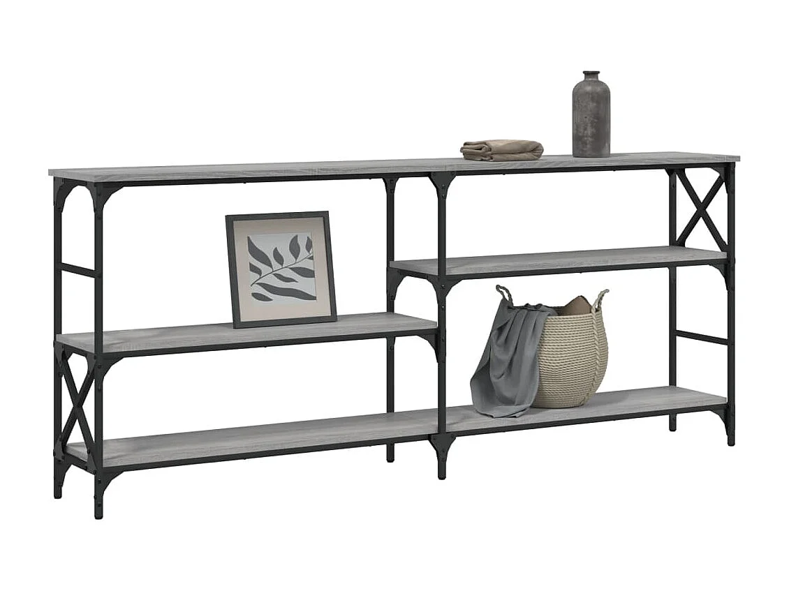 Table console sonoma gris 180x29x76,5 cm bois d'ingénierie