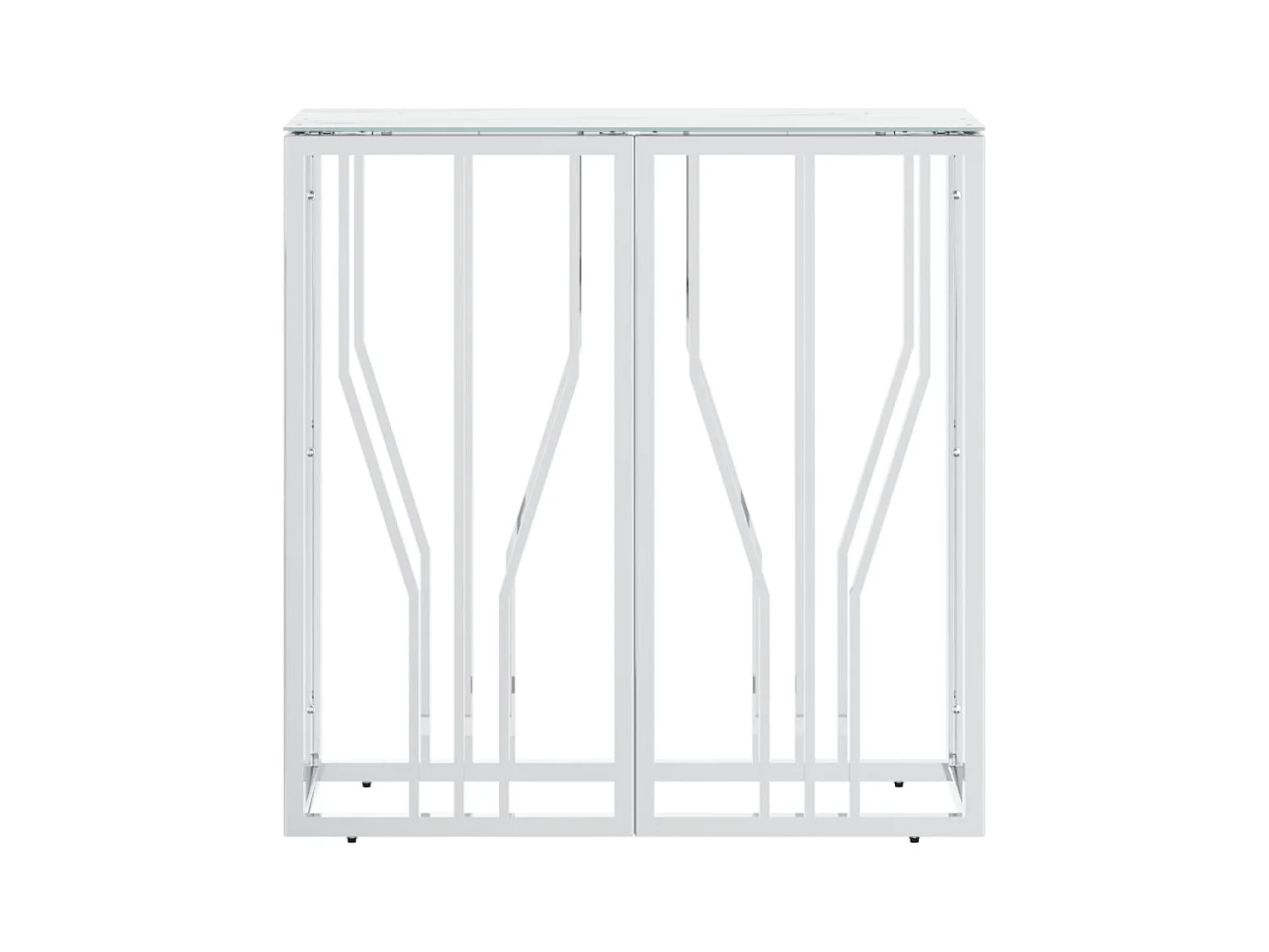 Consolle argento 70x30x70 cm acciaio inox e vetro