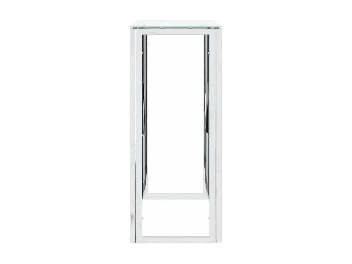 Consolle argento 70x30x70 cm acciaio inox e vetro