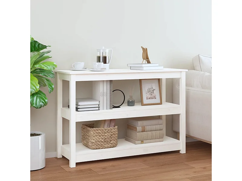 Consoletafel Wit 110x40x74 cm Massief grenenhout