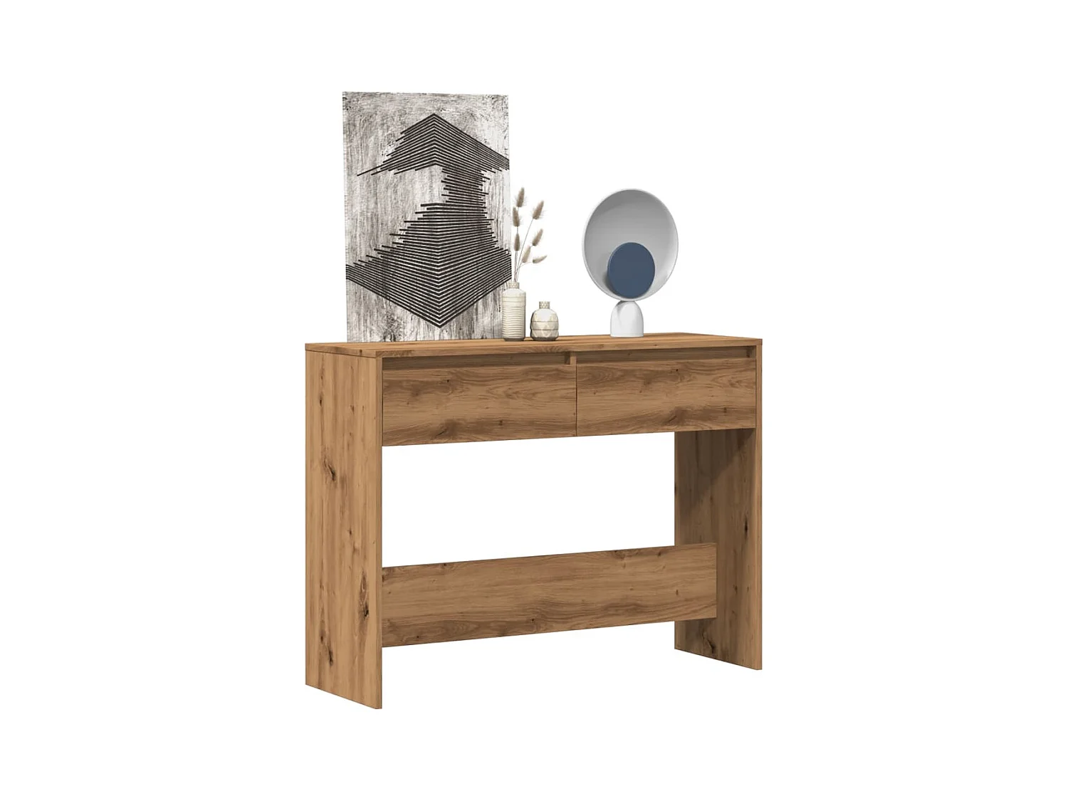 Table console chêne artisanal 100x35x76,5 cm bois d'ingénierie