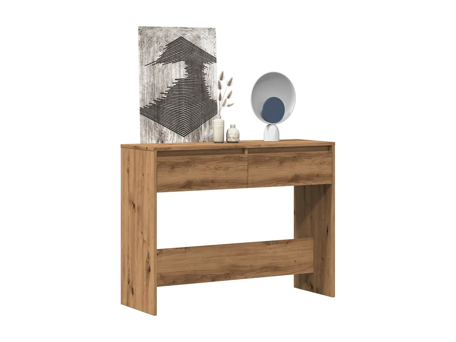 Consoletafel handgemaakt eikenhout 100x35x76,5 cm bewerkt hout