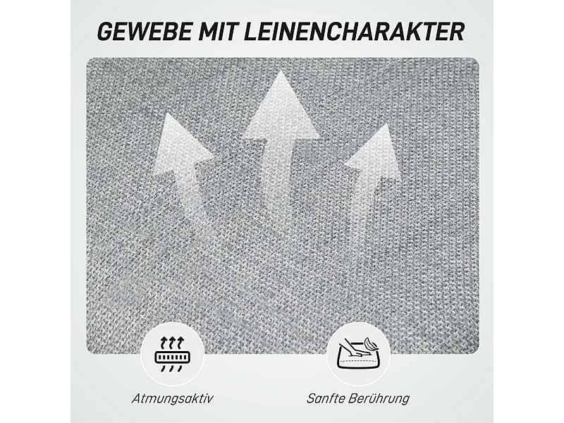 Chaise de bureau sans accoudoirs, avec fonction pivotante et réglable, tissu lin, gris foncé (60x47x89 cm)