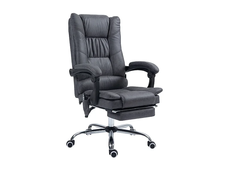 Bureaustoel met massage- en verwarmingsfunctie, verstelbaar, polyester, donkergrijs (64x70x118 cm)