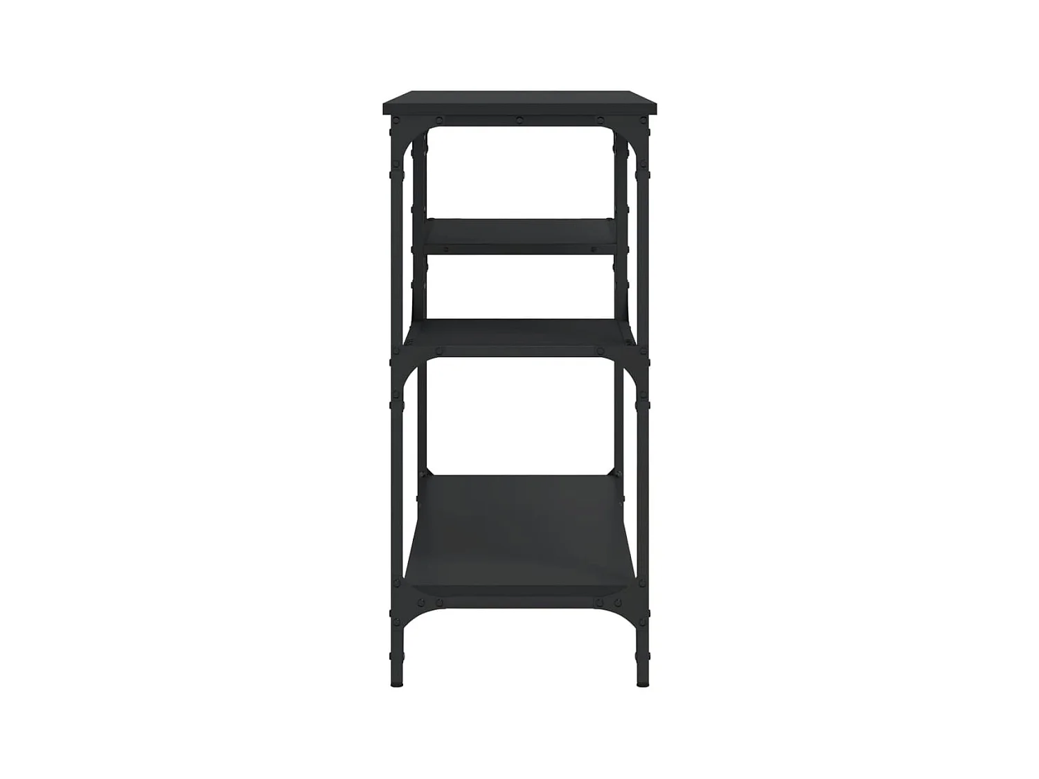 Tavolo consolle con ripiani nero 100x35x75 cm