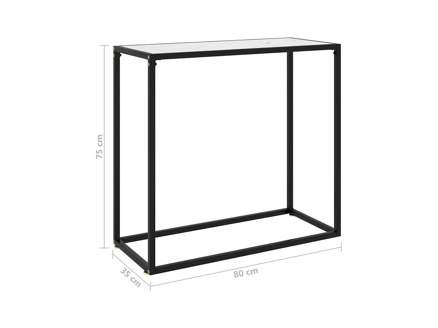 Table console Blanc 80x35x75 cm Verre trempé