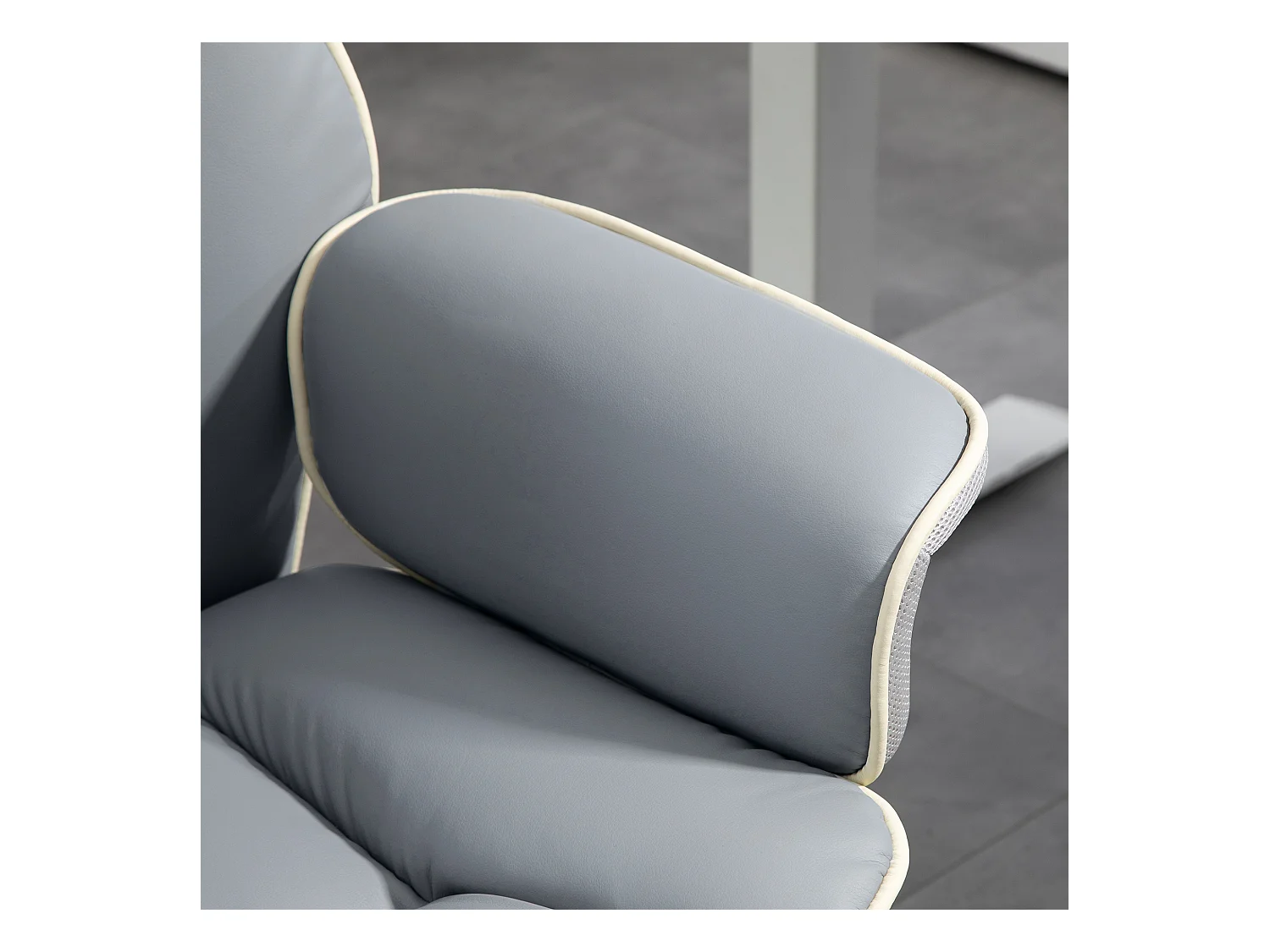 Fauteuil de bureau ergonomique avec dossier inclinable, fonction de bascule, gris clair (76x80x118-124 cm)