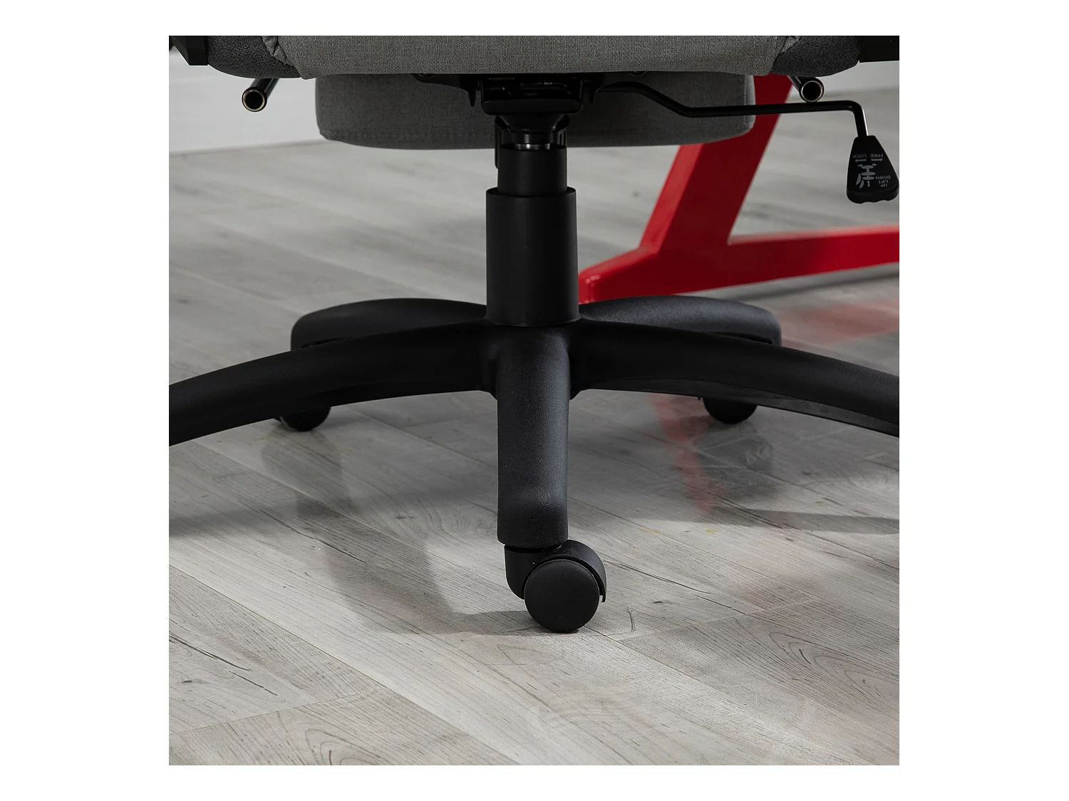 Chaise de bureau avec accoudoirs réglables, soutien lombaire et coussin amovible, mousse, gris (73x57x127-135 cm)