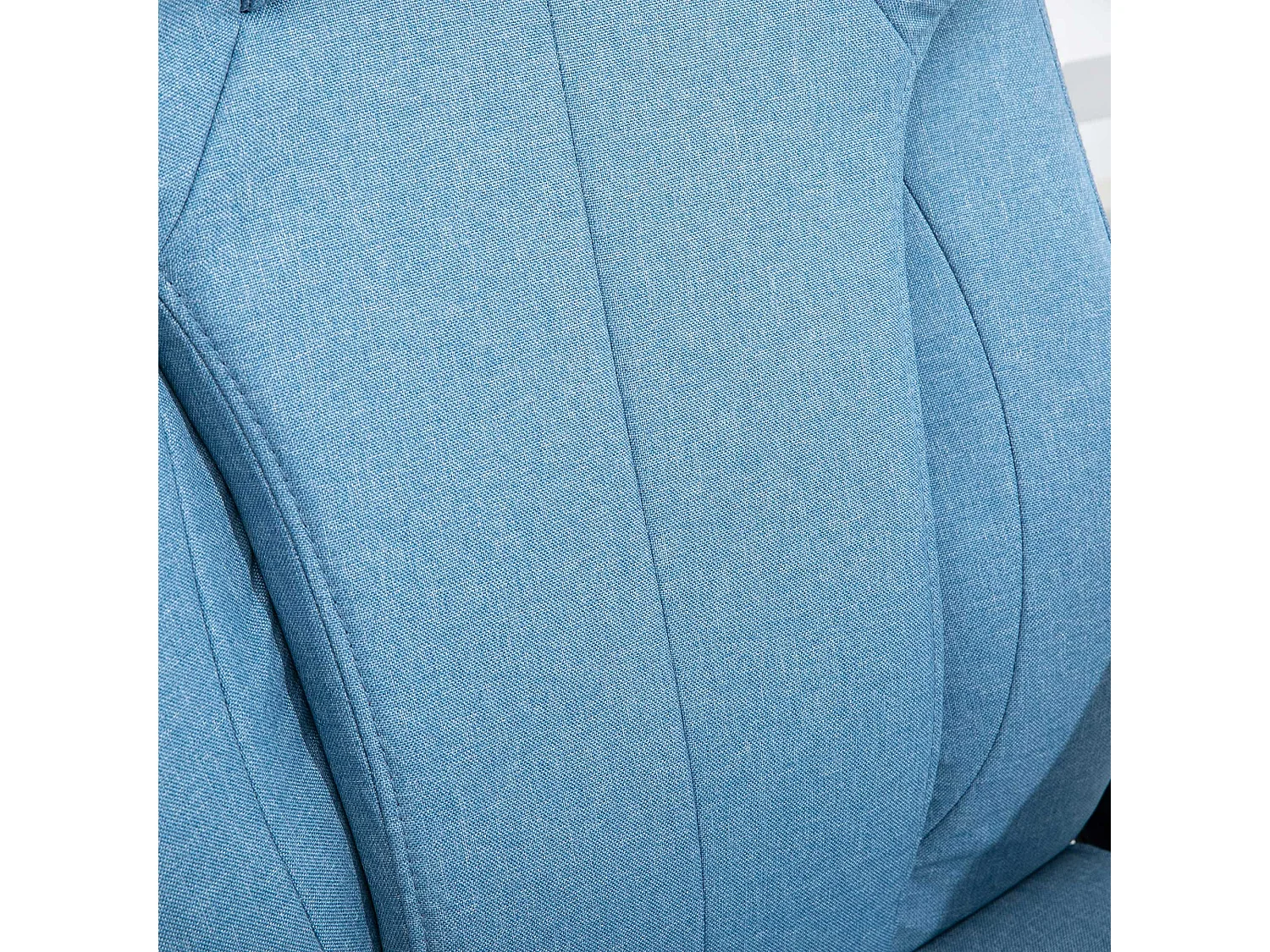 Fauteuil de bureau ergonomique avec dossier haut, réglable en hauteur, tissu lin, bleu clair (66x75x120 cm)