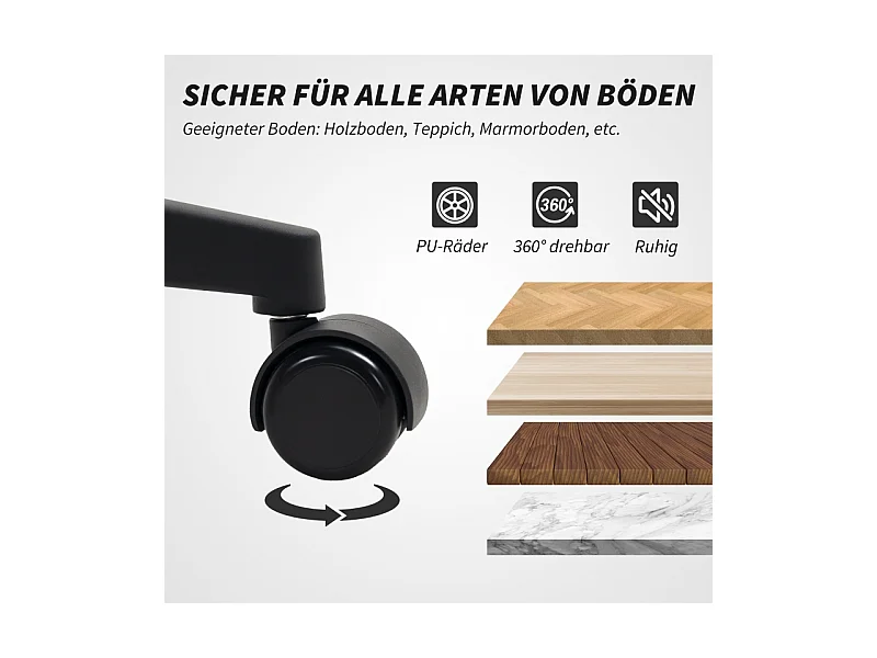 Fauteuil de bureau ergonomique avec accoudoirs, tête inclinable, tissu en polyester, gris foncé (69x60.5x117 cm)