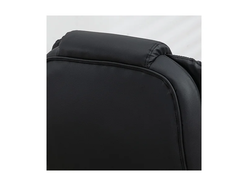 Chaise de bureau ergonomique avec fonction massage, cuir synthétique, pivotante, noire (70x70x121 cm)