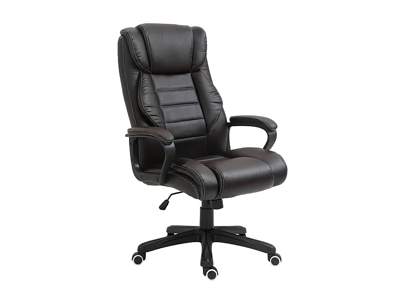 Sedia da ufficio con funzione massaggio, ergonomica, in similpelle, marrone (64x74x120 cm)