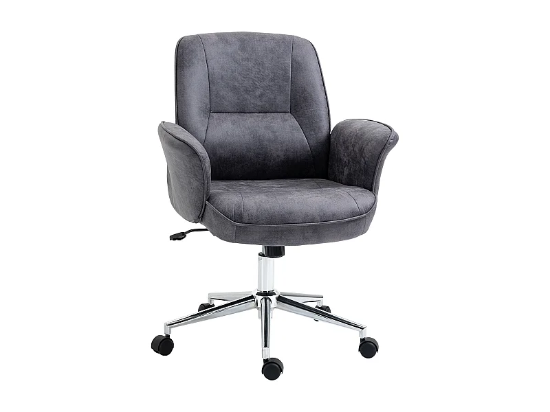 Sedia da ufficio XXL, ergonomica con funzione basculante, regolabile in altezza, acciaio, grigio (67x69x102 cm)