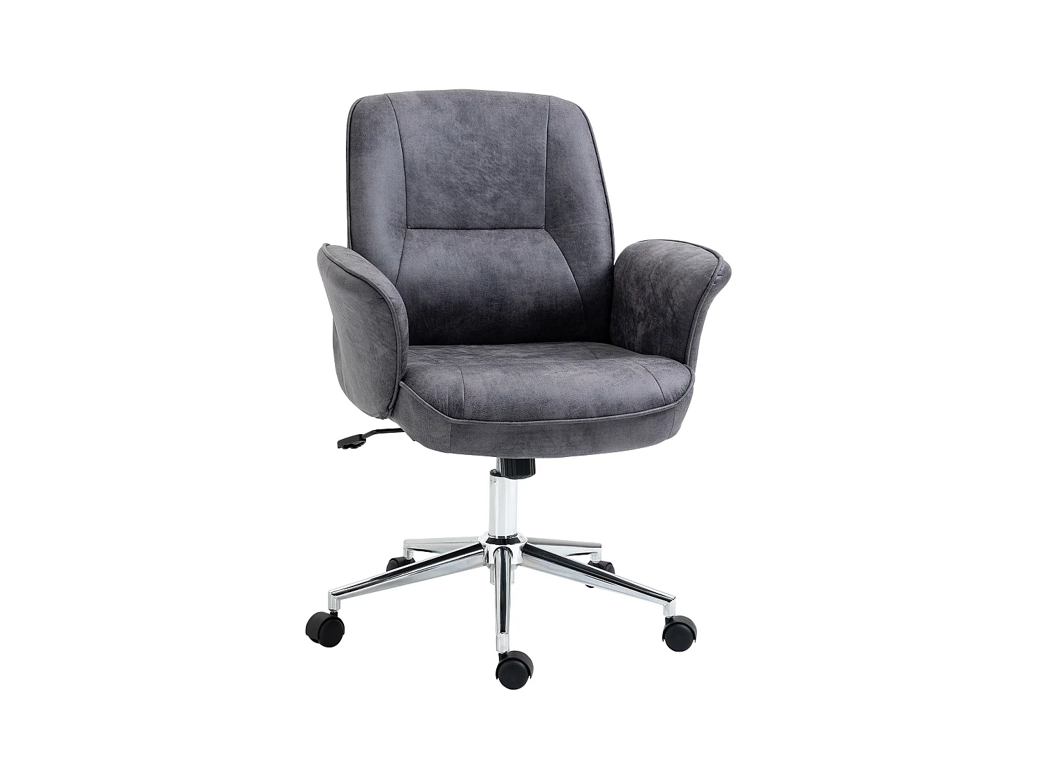 Chaise de bureau XXL, ergonomique avec fonction bascule, réglable en hauteur, acier, gris (67x69x102 cm)