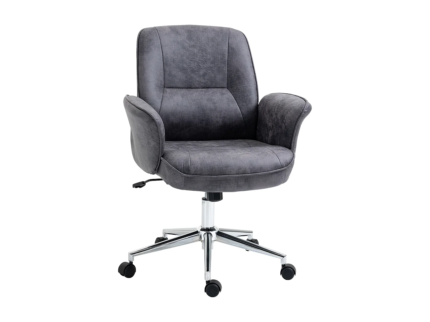 Chaise de bureau XXL, ergonomique avec fonction bascule, réglable en hauteur, acier, gris (67x69x102 cm)