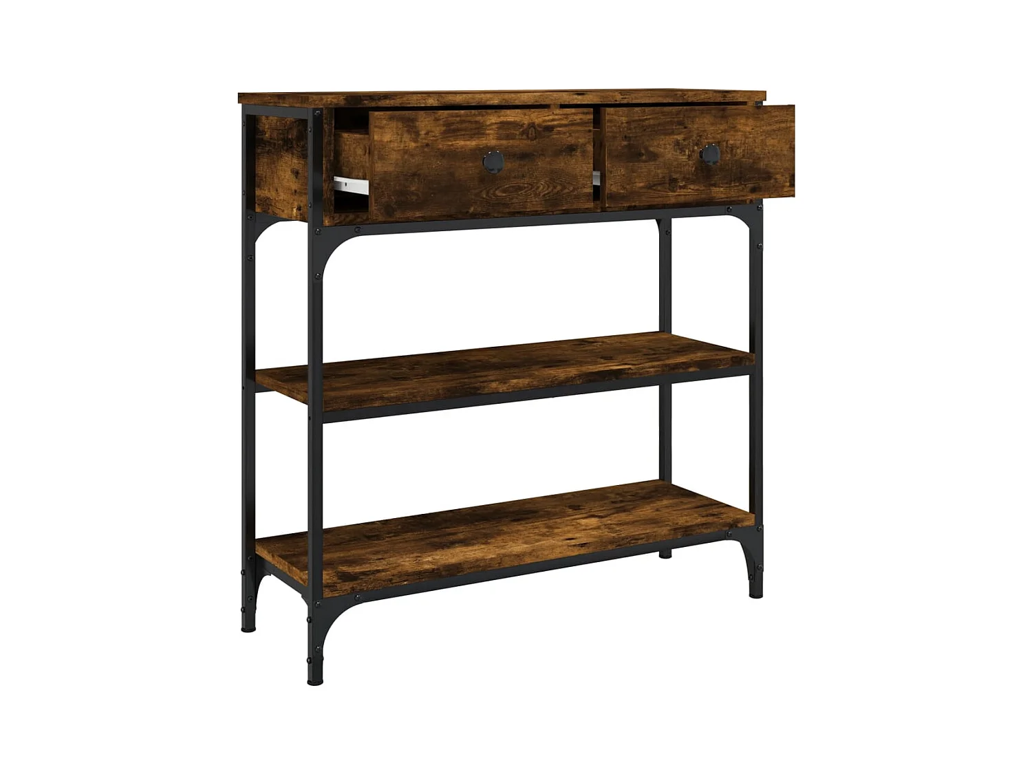 Table console chêne fumé 72,5x25x75 cm bois d'ingénierie