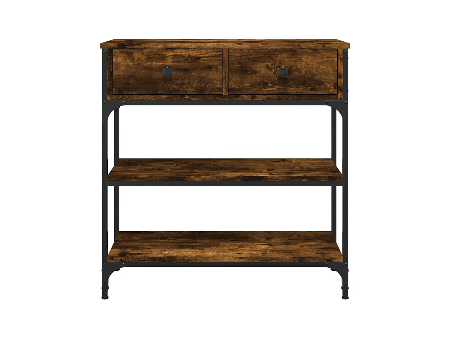 Table console chêne fumé 72,5x25x75 cm bois d'ingénierie