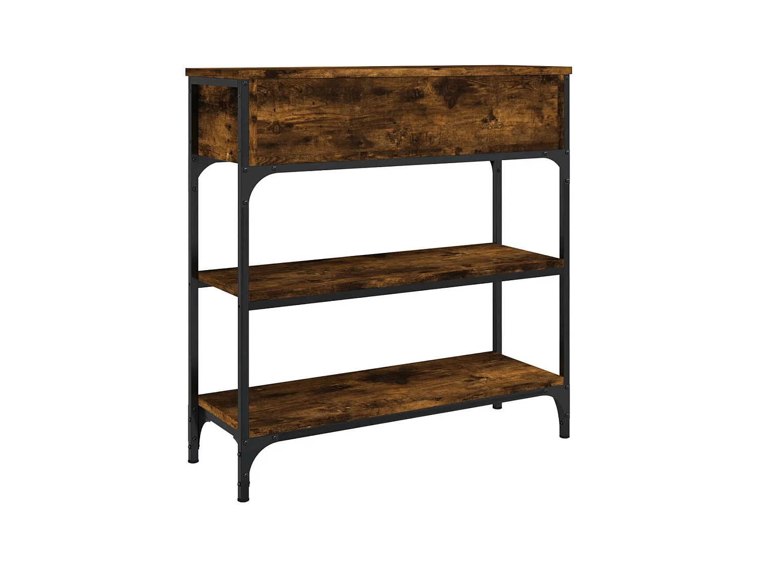 Table console chêne fumé 72,5x25x75 cm bois d'ingénierie