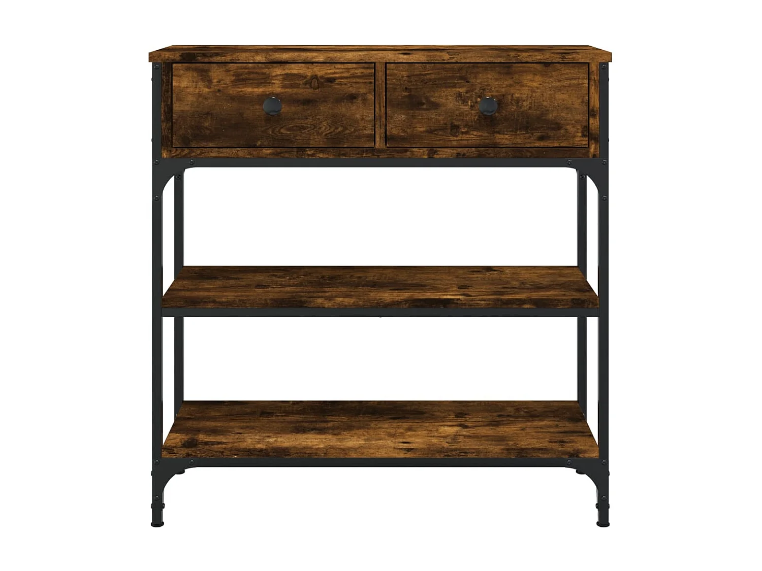 Consola de roble ahumado 72,5x25x75 cm madera de ingeniería