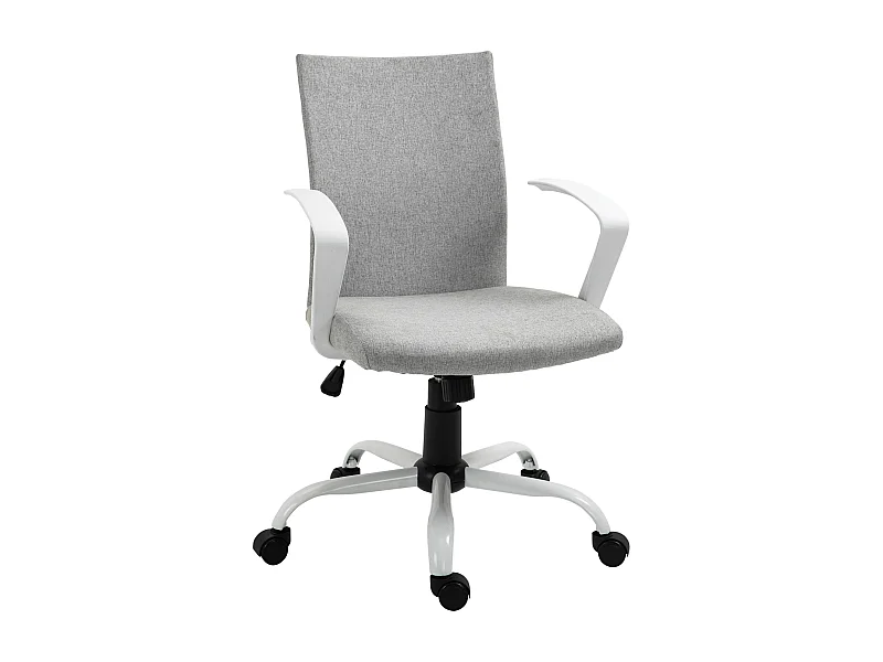 Sedia da ufficio ergonomica, regolabile in altezza, con funzione di inclinazione, tessuto di lino, grigio, (61x61x99 cm) ###