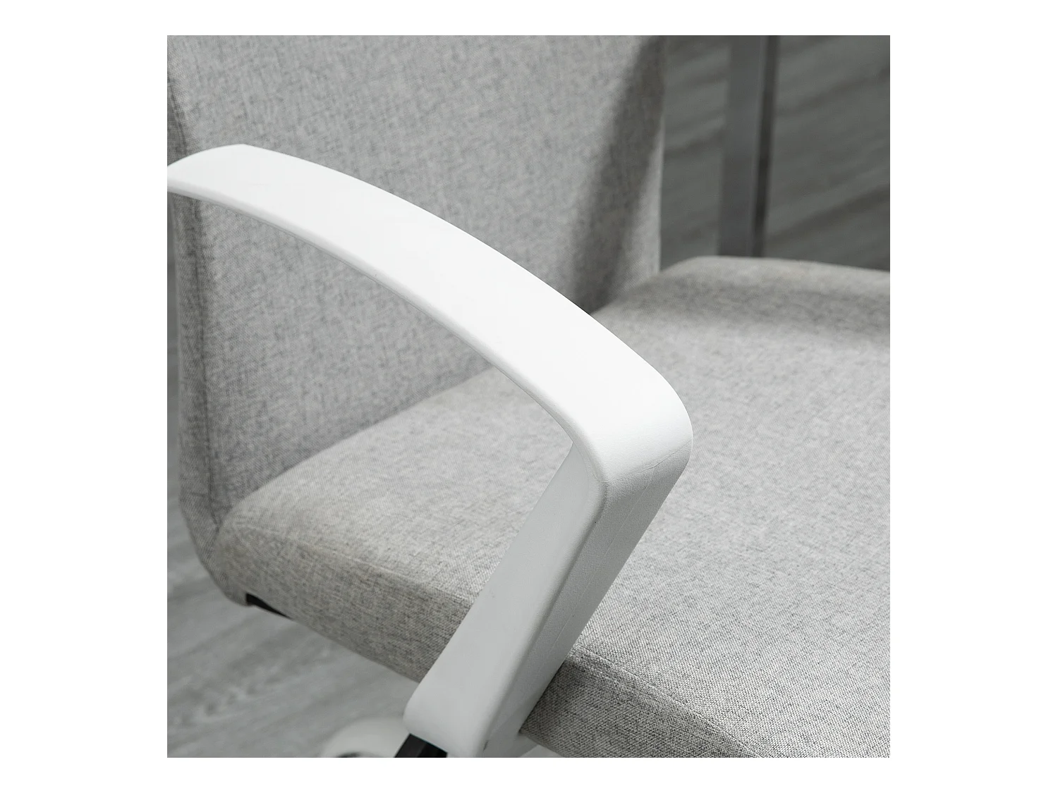 Chaise de bureau ergonomique, réglable en hauteur, avec fonction basculante, tissu lin, gris, (61x61x99 cm)  ###