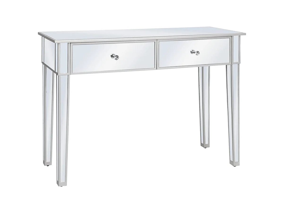 Table console miroir MDF et verre 106,5 x 38 x 76,5 cm