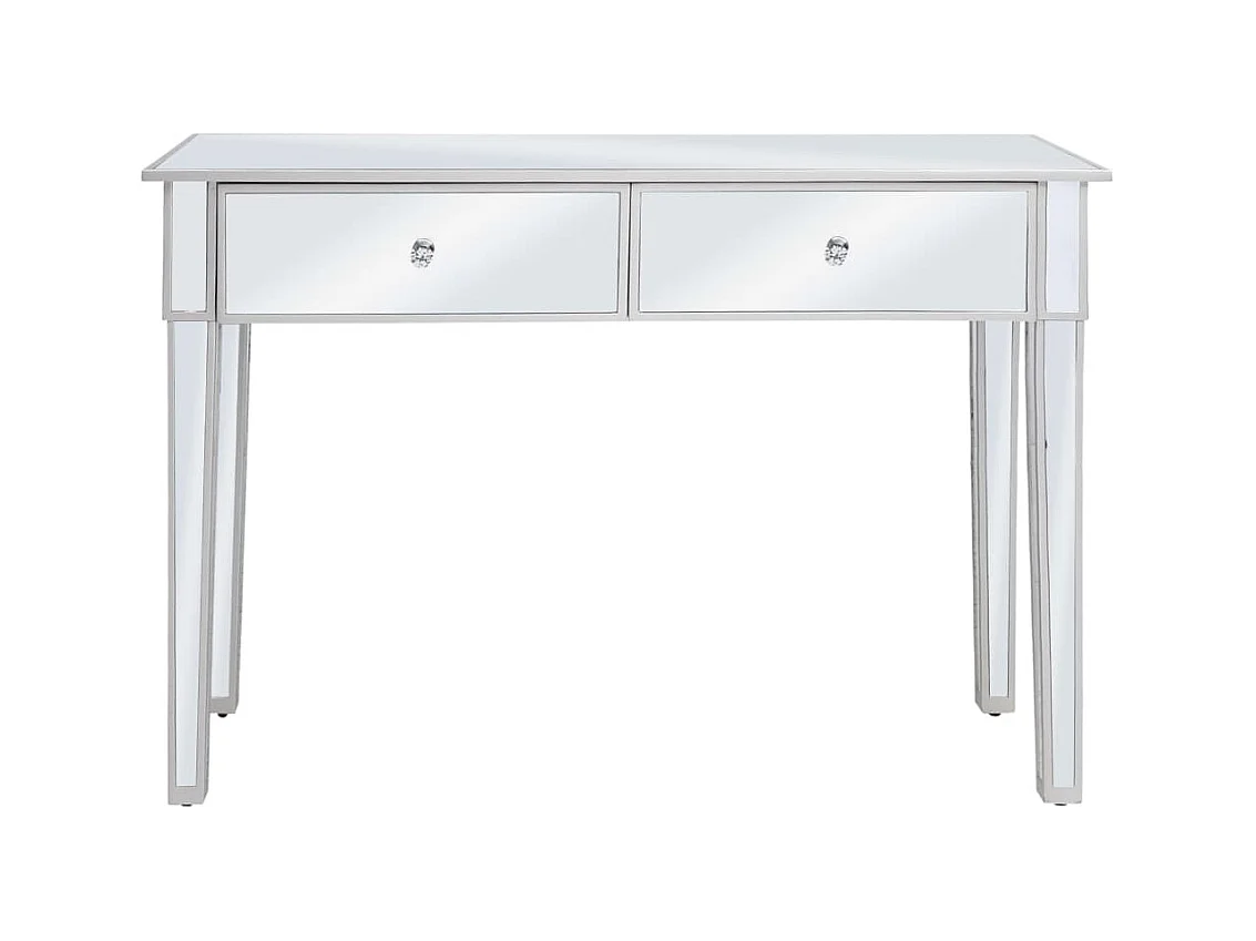 Table console miroir MDF et verre 106,5 x 38 x 76,5 cm