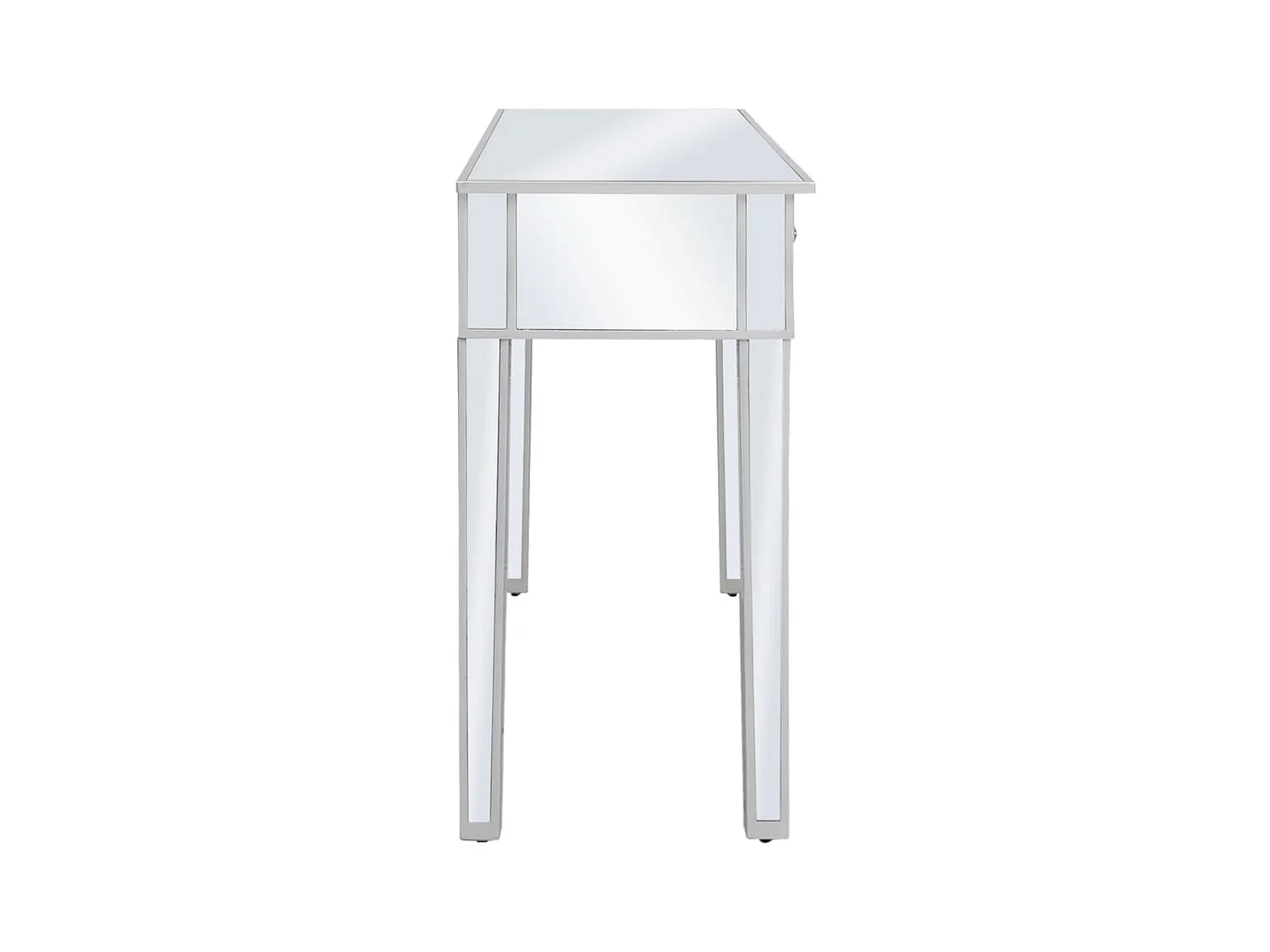 Table console miroir MDF et verre 106,5 x 38 x 76,5 cm