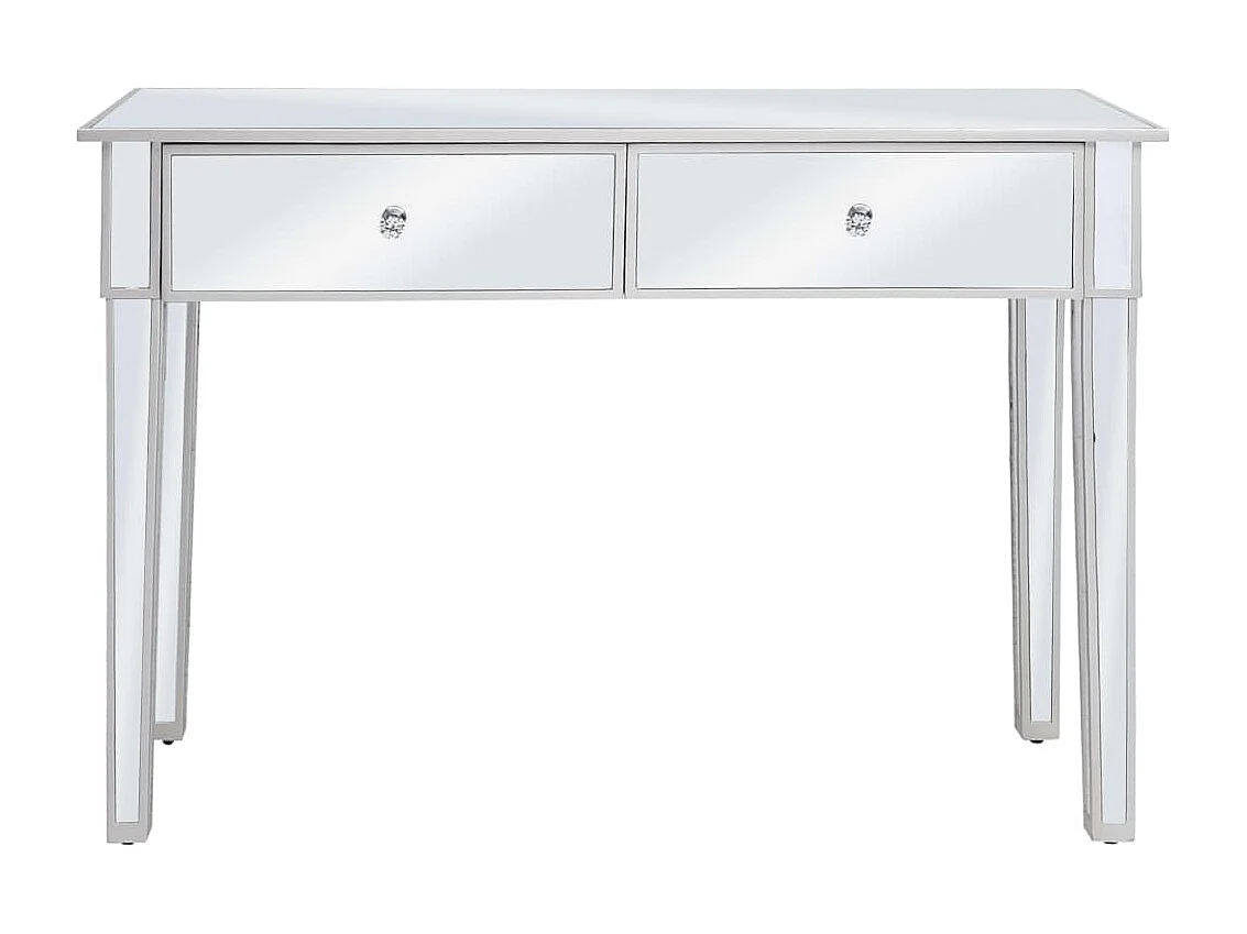 Table console miroir MDF et verre 106,5 x 38 x 76,5 cm
