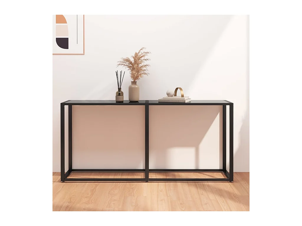 Table console Noir 160x35x75,5 cm Verre trempé