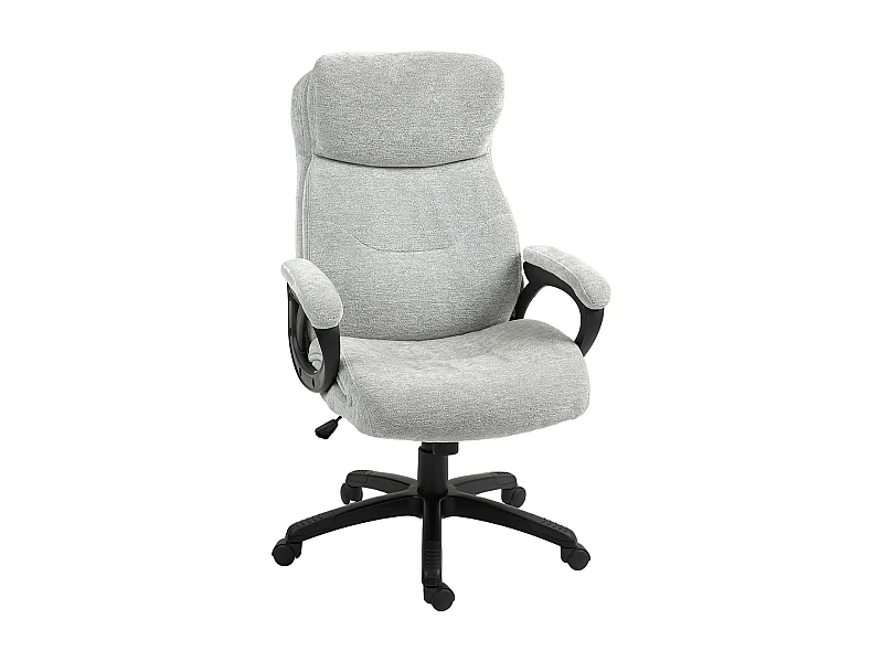 Sedia da ufficio ergonomica con funzione basculante, poliestere, grigio chiaro (66x77x106,5-115,5cm)