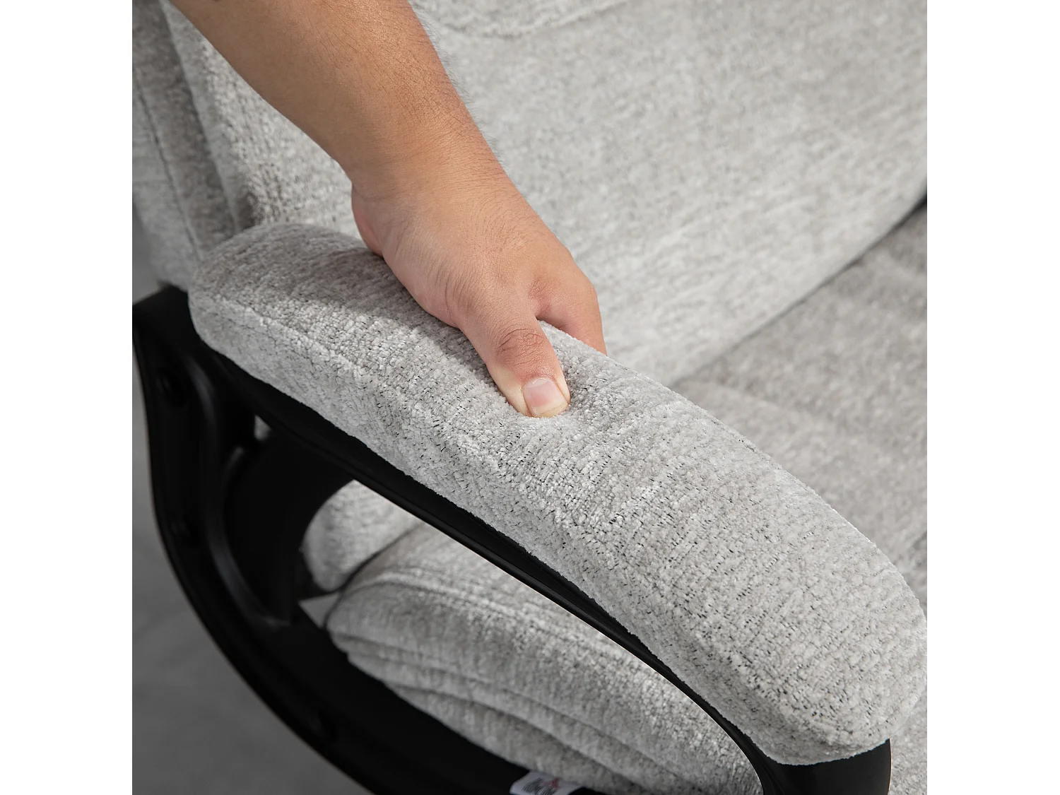 Fauteuil de bureau ergonomique avec fonction bascule, polyester, gris clair (66x77x106.5-115.5cm)