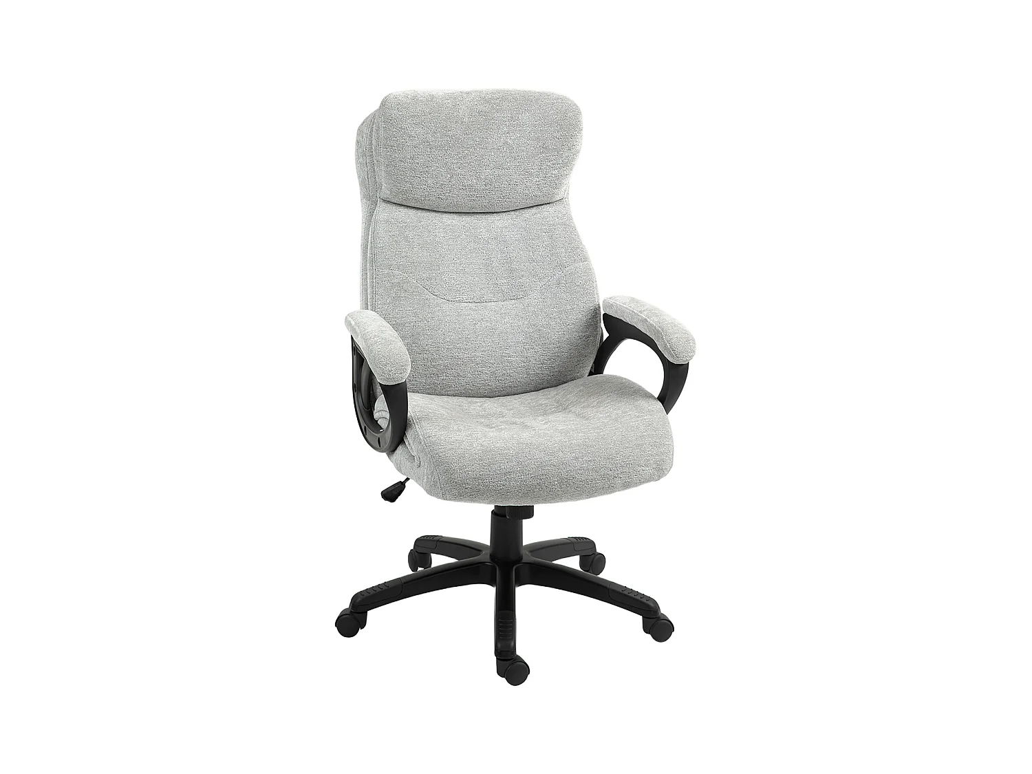 Fauteuil de bureau ergonomique avec fonction bascule, polyester, gris clair (66x77x106.5-115.5cm)