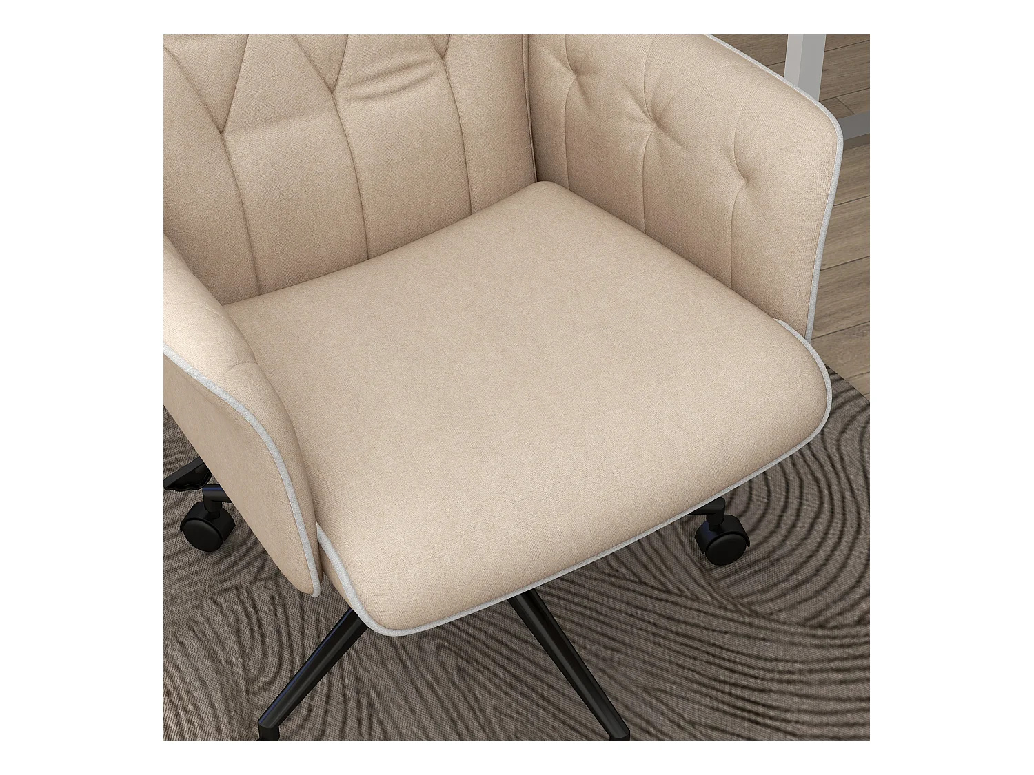 Bureaustoel met schommelfunctie, in hoogte verstelbaar, stof, beige (66x69x89,5-97 cm)