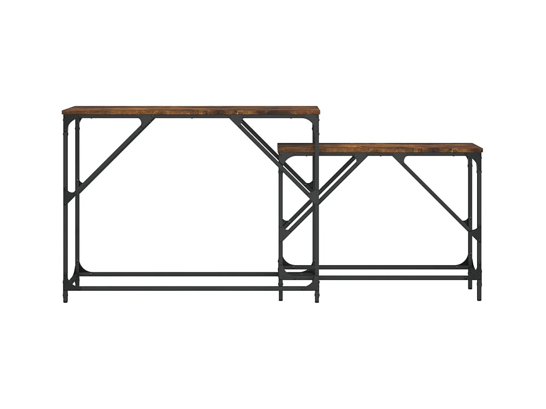 Tables console gigognes 2 pcs chêne fumé bois d'ingénierie