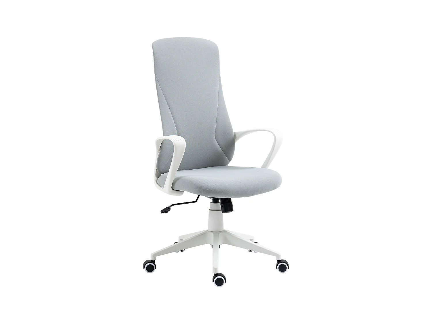 Fauteuil de bureau ergonomique pivotant, réglable en hauteur, tissu stretch gris clair, structure acier (62x56x110-119.5cm)