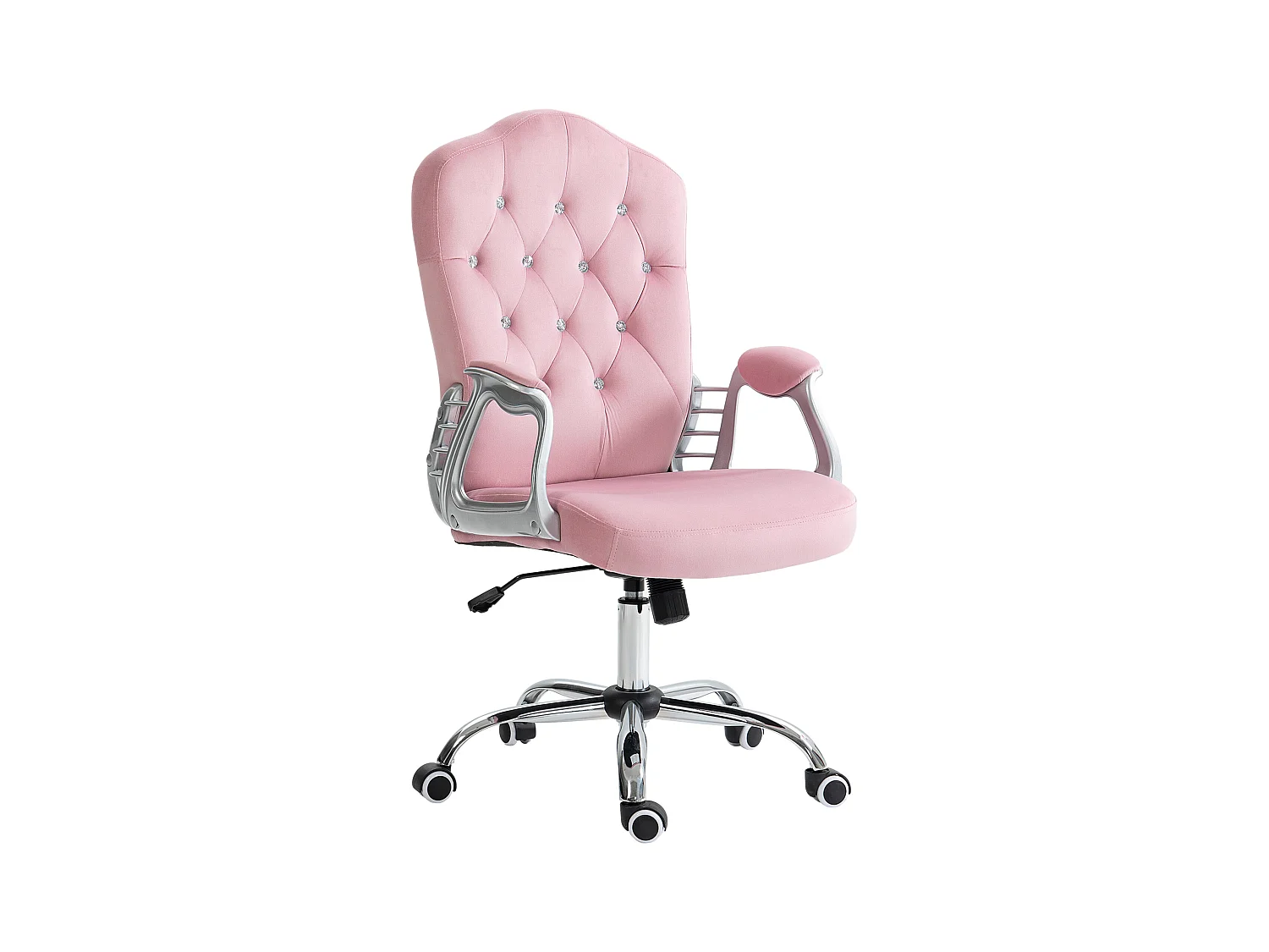 Sedia da ufficio ergonomica per donna, con funzione di inclinazione, altezza regolabile, poliestere, rosa (61x61x114 cm)