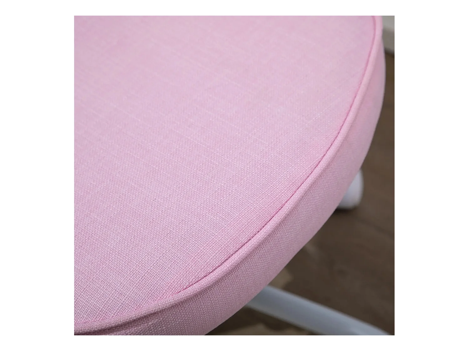 Silla de oficina con respaldo en forma de corazón, tela de lino, regulable en altura, rosa (40x50x89 cm)